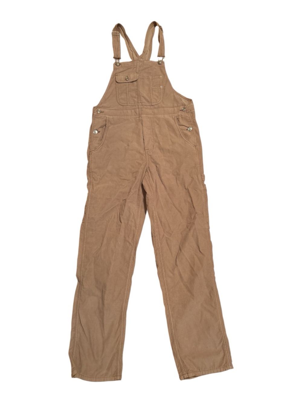 American Eagle Outfitters Tan Corduroy Cotton Overalls - Straight Leg S